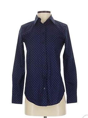 Lauren Ralph Lauren Navy -Green Polka Dot Shirt – Size M, European Style